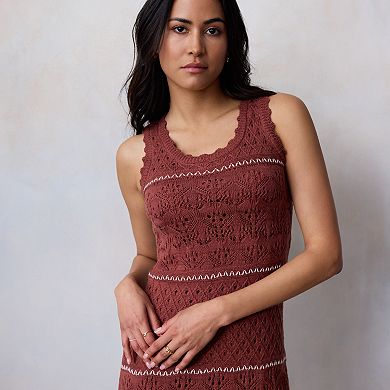 Women's LC Lauren Conrad Pointelle Midi Sweater Tank Dress