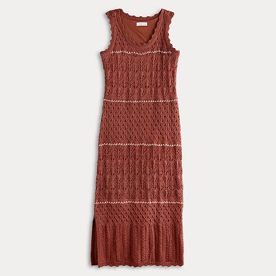 Women's LC Lauren Conrad Pointelle Midi Sweater Tank Dress