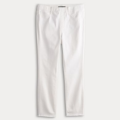 Women's Simply Vera Vera Wang Mid-Rise Shaping Frayed Cropped Jeans