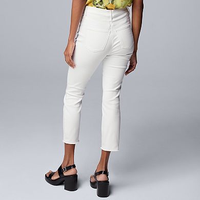 Women's Simply Vera Vera Wang Mid-Rise Shaping Frayed Cropped Jeans