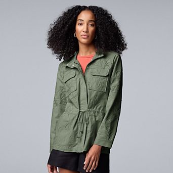 Women's Simply Vera Vera Wang Embroidered Utility Jacket
