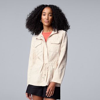 Women's Simply Vera Vera Wang Embroidered Utility Jacket