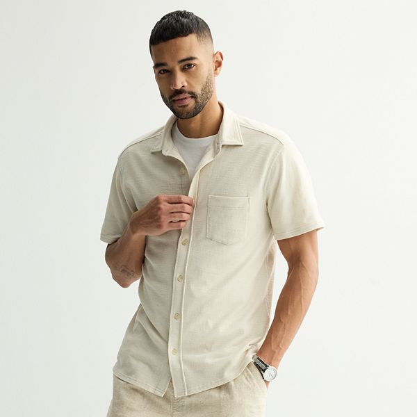 Men's Sonoma Goods For Life® Textured Button Front Knit Shirt