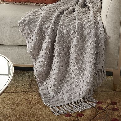 Mina Victory Lifestyle Cut Fray Textured Throw Blanket
