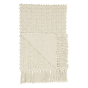 Mina Victory Lifestyle Cut Fray Textured Throw Blanket