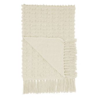 Mina Victory Lifestyle Cut Fray Textured Throw Blanket