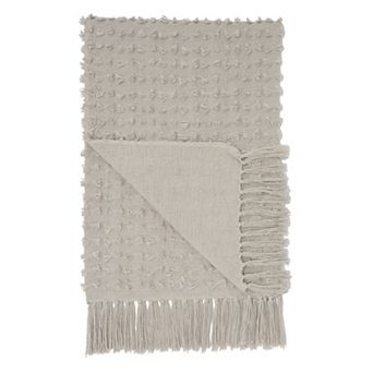 Mina Victory Lifestyle Cut Fray Textured Throw Blanket