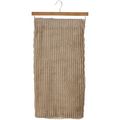 Mina Victory Bunny Cut Wide Ribbed Faux Sherpa Throw Blanket