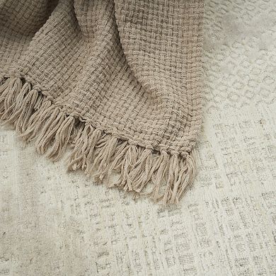 Mina Victory Woven Chenille Tasseled Throw Blanket
