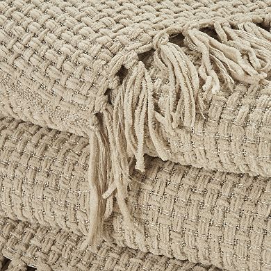 Mina Victory Woven Chenille Tasseled Throw Blanket