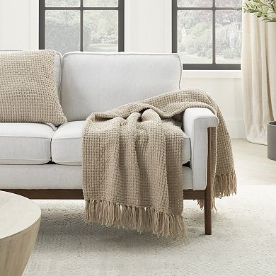 Mina Victory Woven Chenille Tasseled Throw Blanket