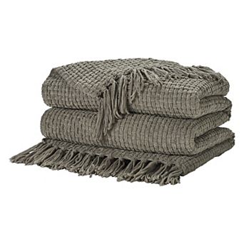 Mina Victory Woven Chenille Tasseled Throw Blanket