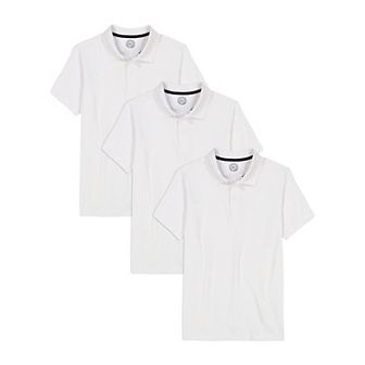 Boys 8-20 Approved Schoolwear 3-Pack Short-Sleeve Uniform Polo