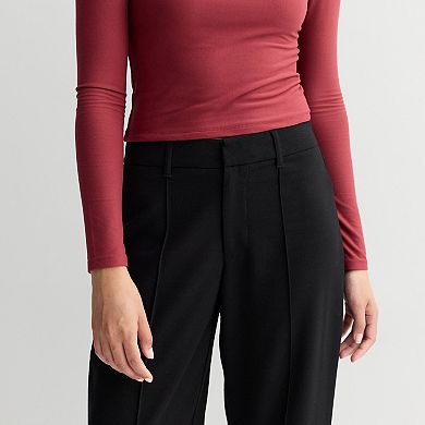 Juniors' SO® Curvy Fit Mid-Rise Straight Leg Trousers