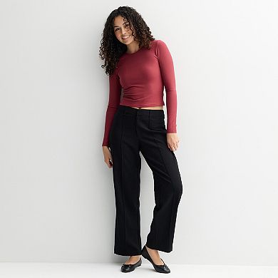 Juniors' SO® Curvy Fit Mid-Rise Straight Leg Trousers