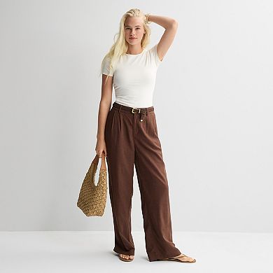Juniors' SO® Curvy Fit Wide Leg Trousers