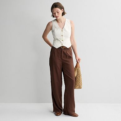 Juniors' SO® Linen Wide Leg Trouser