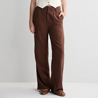 Juniors' SO® Linen High-Rise Wide Leg Trousers