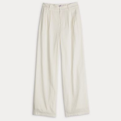 Juniors' SO® Curvy Fit Linen Wide Leg Trousers