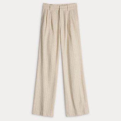 Juniors' SO® Linen Stripe Wide Leg Trousers