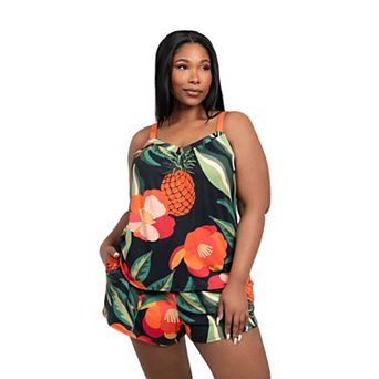 Plus Size Lilac+London 2 pc Print Cami & Shorts Sleep Set