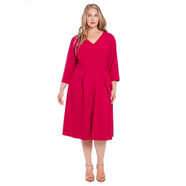 red flare dress plus size Red Ruffled Fit And Flare Maternity Maxi Dress