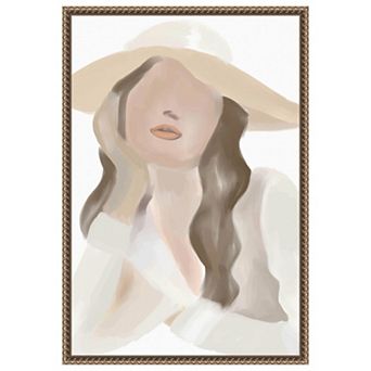 Lady in Neutral by Melloi Art Prints Framed Canvas Wall Art Print