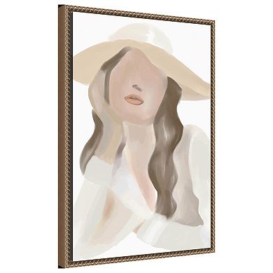 Lady in Neutral by Melloi Art Prints Framed Canvas Wall Art Print