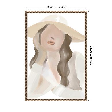 Lady in Neutral by Melloi Art Prints Framed Canvas Wall Art Print