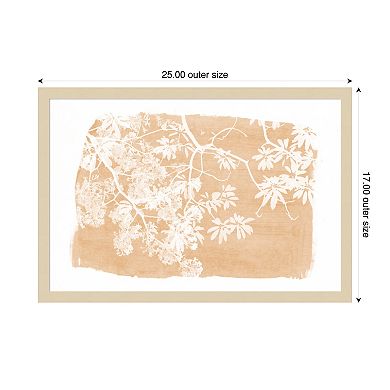 Orange Tree Foliage Silhouette by Amini54 Wood Framed Wall Art Print