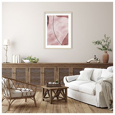 Abstract Shapes Pink by Pictufy Studio II Wood Framed Wall Art Print