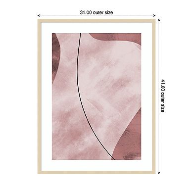 Abstract Shapes Pink by Pictufy Studio II Wood Framed Wall Art Print