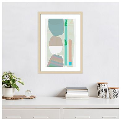 Blue Stones I by Project C Wood Framed Wall Art Print