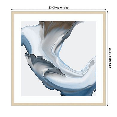 Liquid Blue Motion II by Alex Black Wood Framed Wall Art Print