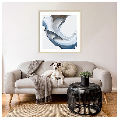 Liquid Blue Motion II by Alex Black Wood Framed Wall Art Print