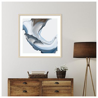 Liquid Blue Motion II by Alex Black Wood Framed Wall Art Print