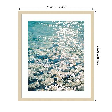 Sunny Day And Glacial Water by Justine Milton Wood Framed Wall Art Print