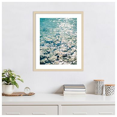 Sunny Day And Glacial Water by Justine Milton Wood Framed Wall Art Print