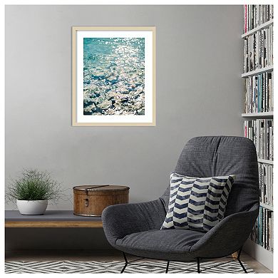 Sunny Day And Glacial Water by Justine Milton Wood Framed Wall Art Print