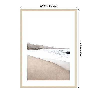 Neutral Beach by Melloi Art Prints Wood Framed Wall Art Print