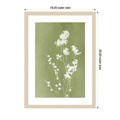 Monograph Green Flowers by Amini54 Wood Framed Wall Art Print