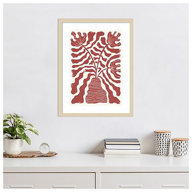 Red Flowers In a Vase by Alisa Galitsyna Wood Framed Wall Art Print