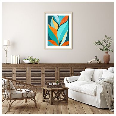 Abstract Tropical Foliage by Kristian Gallagher Wood Framed Wall Art Print