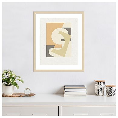 Paper Collage No 1 by The MIUUS STUDIO Wood Framed Wall Art Print