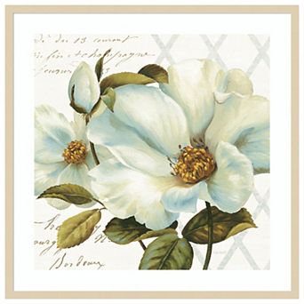 White Floral Bliss II by Lisa Audit Wood Framed Wall Art Print