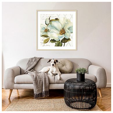 White Floral Bliss II by Lisa Audit Wood Framed Wall Art Print