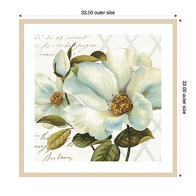 White Floral Bliss II by Lisa Audit Wood Framed Wall Art Print