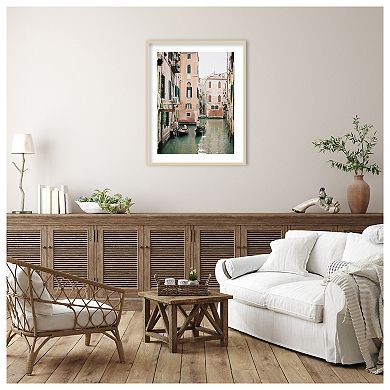 Venice Canals I by Justine Milton Wood Framed Wall Art Print