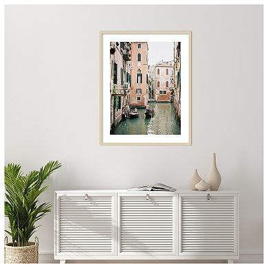 Venice Canals I by Justine Milton Wood Framed Wall Art Print