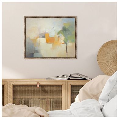 Green and Orange Abstract Forms II by Irena Orlov Framed Canvas Wall Art Print